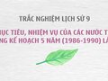 Mục tiêu, nhiệm vụ của các nước ta trong kế hoạch 5 năm (1986-1990) là gì?