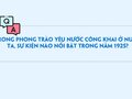 Trong phong trào yêu nước công khai ở nước ta, sự kiện nào nổi bật trong năm 1925?