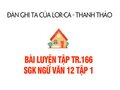 Bài luyện tập trang 166 SGK Ngữ văn 12 tập 1