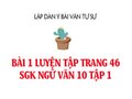 Bài 1 luyện tập trang 46 SGK Ngữ văn 10 tập 1