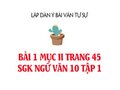 Bài 1 mục II trang 45 SGK Ngữ văn 10 tập 1