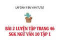 Bài 2 luyện tập trang 46 SGK Ngữ văn 10 tập 1