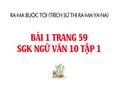 Bài 1 trang 59 SGK Ngữ văn 10 tập 1
