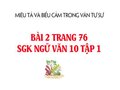 Bài 2 trang 76 SGK Ngữ văn 10 tập 1