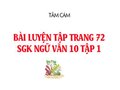 Bài luyện tập trang 72 SGK Ngữ văn 10 tập 1
