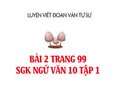 Bài 2 trang 99 SGK Ngữ văn 10 tập 1