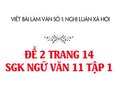 Đề 2 trang 14 SGK Ngữ văn 11 tập 1