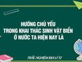 Hướng chủ yếu trong khai thác sinh vật biển ở nước ta hiện nay là