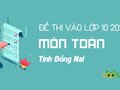 Đáp án đề thi tuyển sinh lớp 10 môn Toán năm 2020 Đồng Nai