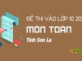 Đáp án đề thi tuyển sinh lớp 10 môn Toán Sơn La năm 2020