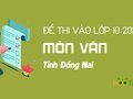 Đáp án đề thi tuyển sinh vào lớp 10 môn Văn năm 2020 Đồng Nai