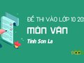 Đáp án tuyển sinh lớp 10 môn Văn Sơn La năm 2020