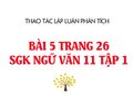 Bài 5 trang 26 SGK Ngữ văn 11 tập 1