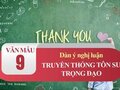 Dàn ý nghị luận về truyền thống tôn sư trọng đạo