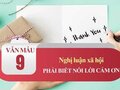 Nghị luận xã hội phải biết nói lời cảm ơn