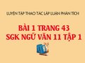 Bài 1 trang 43 SGK Ngữ văn 11 tập 1