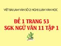 Đề 1 trang 53 SGK Ngữ văn 11 tập 1