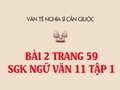 Bài 2 trang 59 SGK Ngữ văn 11 tập 1