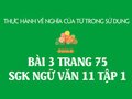 Bài 3 trang 75 SGK Ngữ văn 11 tập 1