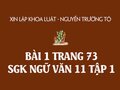 Bài 1 trang 73 SGK Ngữ văn 11 tập 1