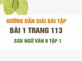 Bài 1 trang 113 SGK Ngữ văn 8 tập 1 