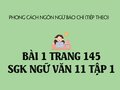 Bài 1 trang 145 SGK Ngữ văn 11 tập 1