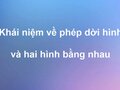 Khái niệm về phép dời hình và hai hình bằng nhau