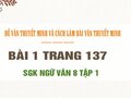 Bài 1 trang 137 SGK Ngữ văn 8 tập 1 