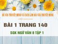 Bài 1 trang 140 SGK Ngữ văn 8 tập 1 