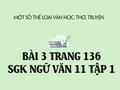 Bài 3 trang 136 SGK Ngữ văn 11 tập 1