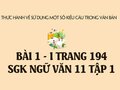 Bài 1 mục I trang 194 SGK Ngữ văn 11 tập 1