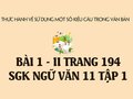 Bài 1 mục II trang 194 SGK Ngữ văn 11 tập 1