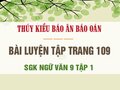 Bài luyện tập trang 109 SGK Ngữ văn 9 tập 1