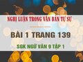 Bài 1 trang 139 SGK Ngữ văn 9 tập 1 