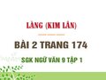 Bài 2 trang 174 SGK Ngữ văn 9 tập 1 