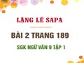 Bài 2 trang 189 SGK Ngữ văn 9 tập 1 