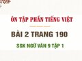 Bài 2 trang 190 SGK Ngữ văn 9 tập 1 (Phần 1)