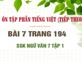 Bài 7 trang 194 SGK Ngữ văn 7 tập 1