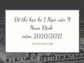 Đề thi học kì 1 Ngữ văn 9 tỉnh Nam Định năm 2020/2021