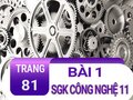 Bài 1 trang 81 SGK Công nghệ 11