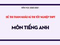 Đáp án đề thi tham khảo tốt nghiệp THPT 2021 môn Tiếng Anh