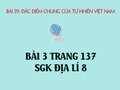 Bài 3 trang 137 SGK Địa lí 8