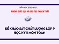 Đề khảo sát chất lượng học kì 2 môn Toán 9 huyện Thạch Thất năm 2021