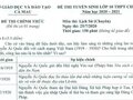 Đề thi tuyển sinh vào 10 chuyên Sử của tỉnh Cà Mau năm 2020