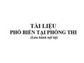 Tài liệu phổ biến tại phòng thi kỳ thi tốt nghiệp THPT năm 2021