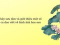 Em hãy sưu tầm và giới thiệu một số bài ca dao viết về hình ảnh hoa sen