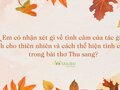 Em có nhận xét gì về tình cảm của tác giả dành cho thiên nhiên trong bài Thu sang
