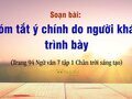 Soạn bài Tóm tắt ý chính do người khác trình bày lớp 7 SGK Chân trời sáng tạo