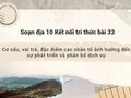 Soạn địa 10 Kết nối tri thức bài 33: Cơ cấu, vai trò, đặc điểm các nhân tố ...