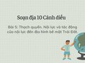 Soạn Địa 10 Cánh diều bài 5: Thạch quyển. Nội lực và tác động